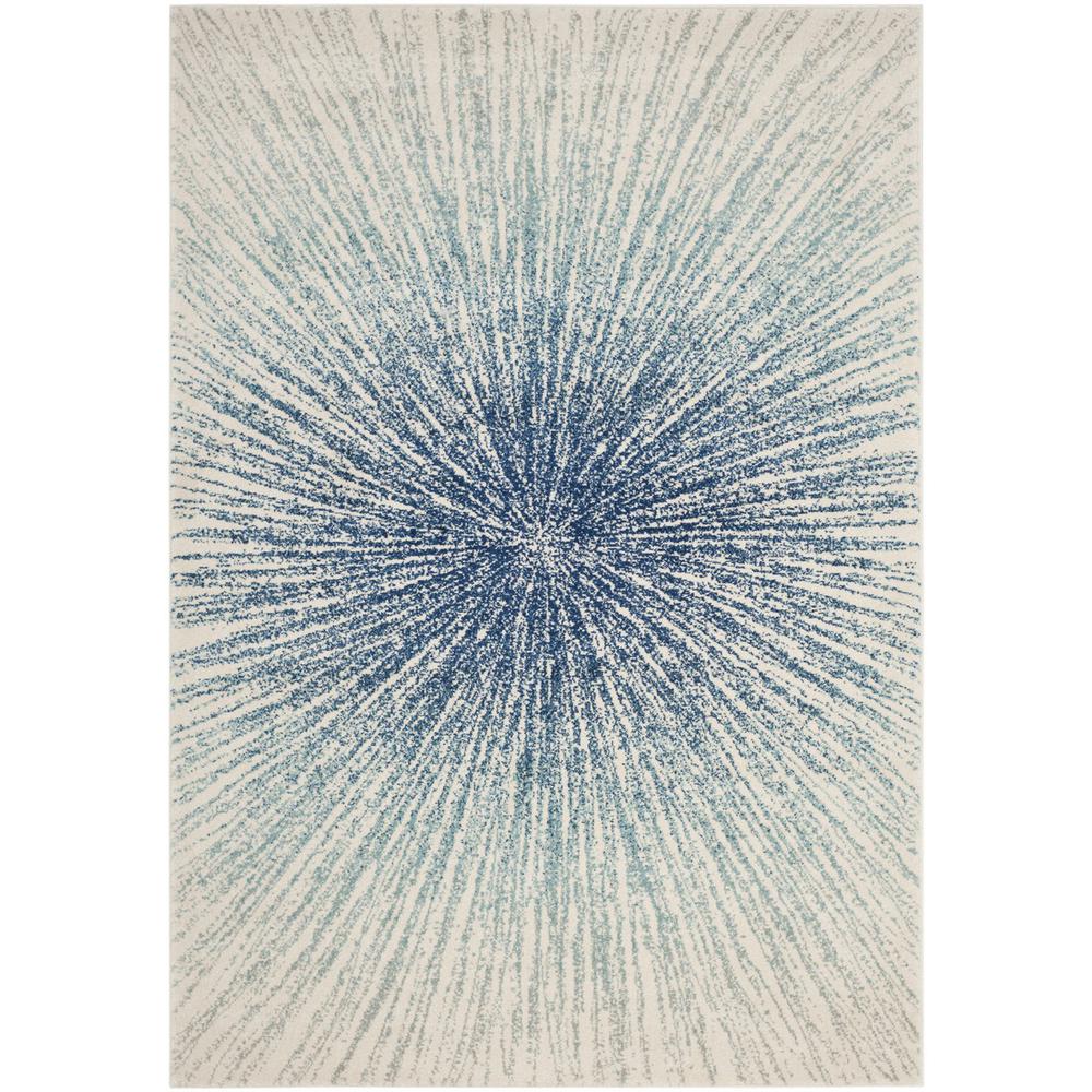EVOKE, ROYAL / IVORY, 6'-7" X 9', Area Rug, EVK228A-6. Picture 1