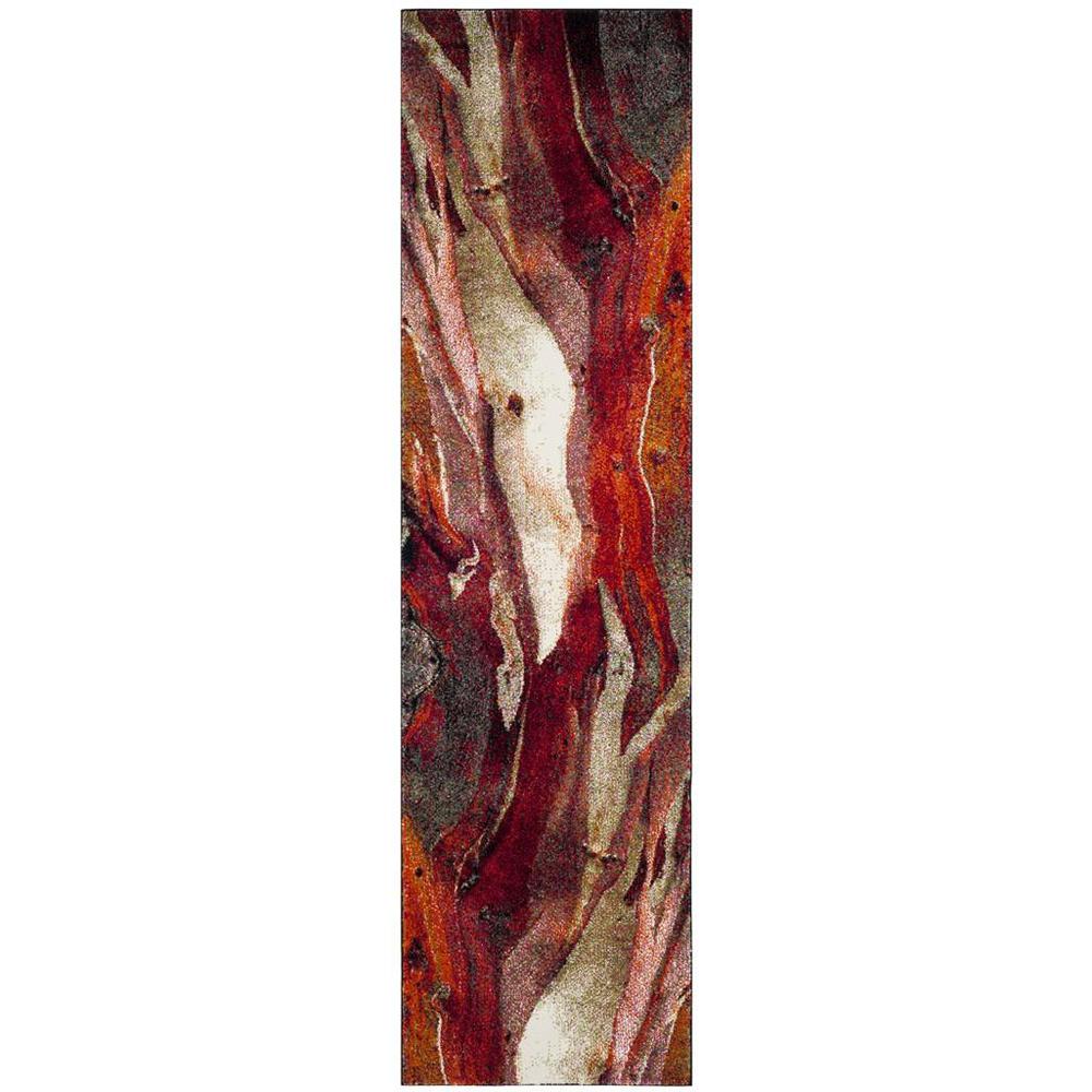GLACIER, RED / MULTI, 2'-3" X 8', Area Rug. Picture 1