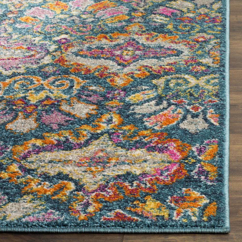 MADISON, BLUE / ORANGE, 9' X 12', Area Rug. Picture 1
