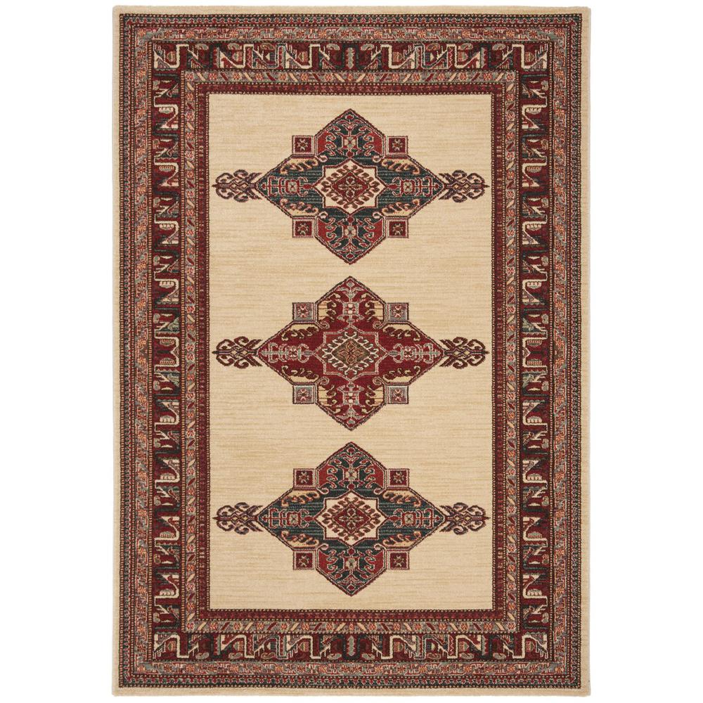 MAHAL, CREME / RED, 6'-7" X 6'-7" Square, Area Rug, MAH628A-7SQ. Picture 1