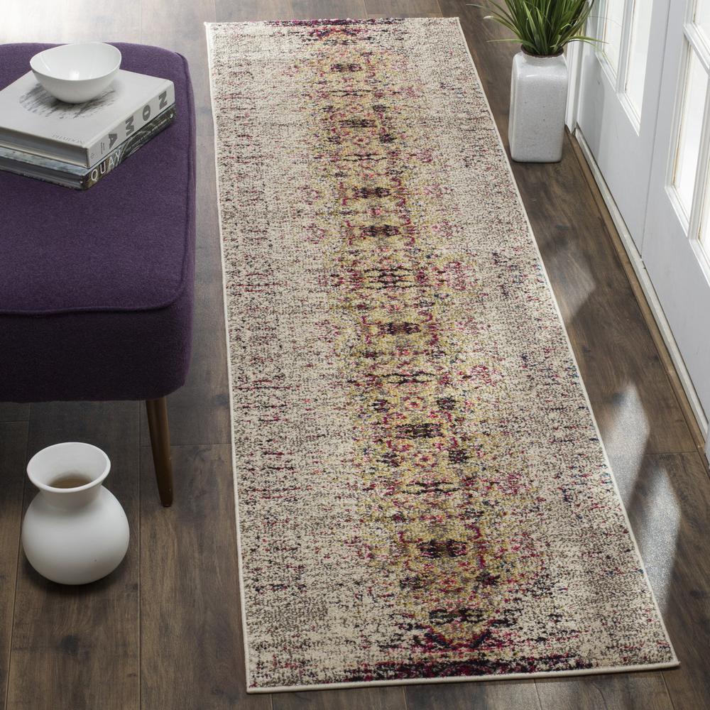 MONACO, IVORY / PINK, 2'-2" X 6', Area Rug, MNC209R-26. Picture 1