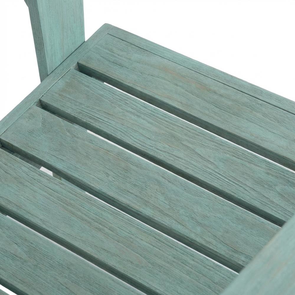 Blue Adirondack Chair With Stained Finish And Durable Acacia Construction. Picture 5