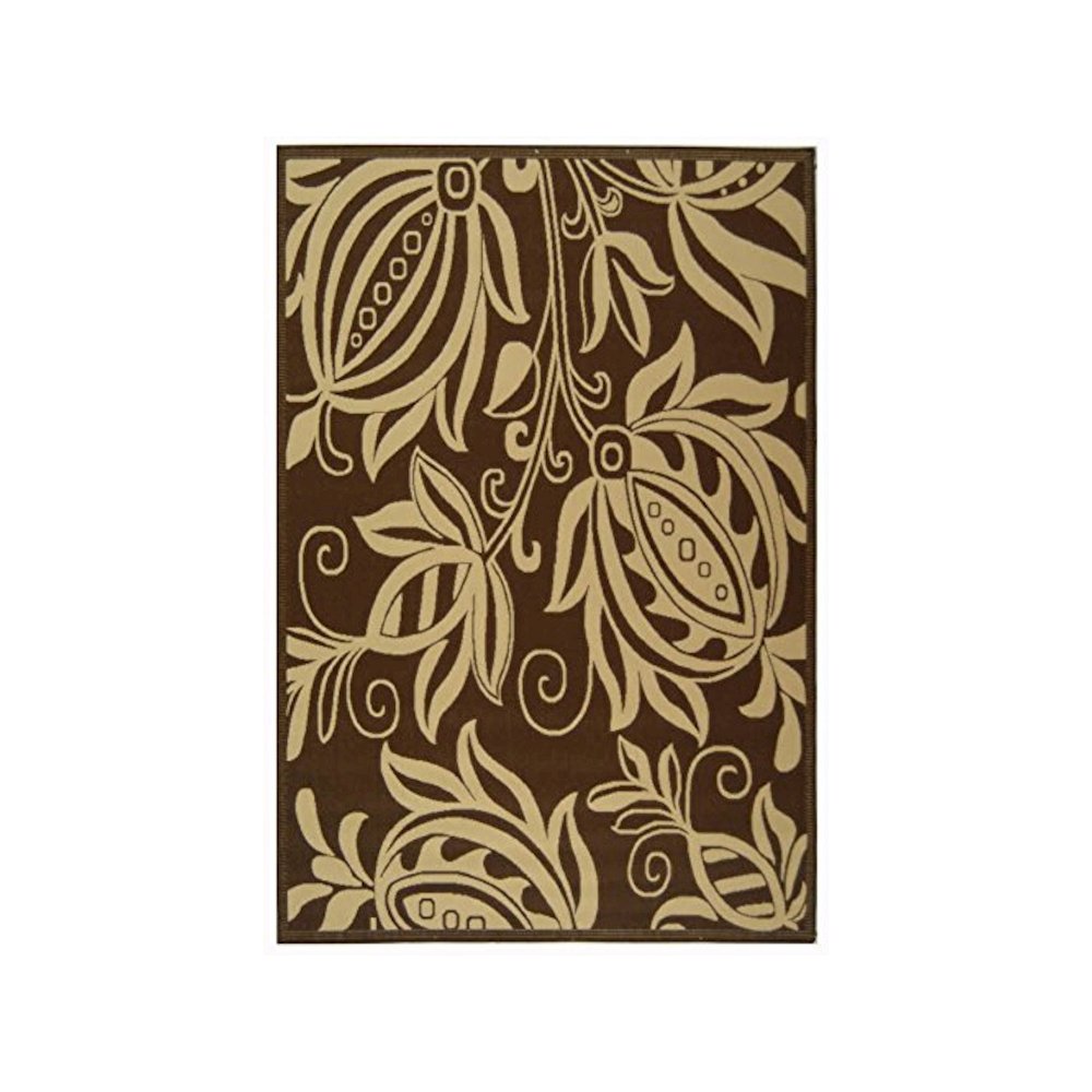 COURTYARD, CHOCOLATE / NATURAL, 6'-7" X 9'-6", Area Rug, CY2961-3409-6. Picture 1
