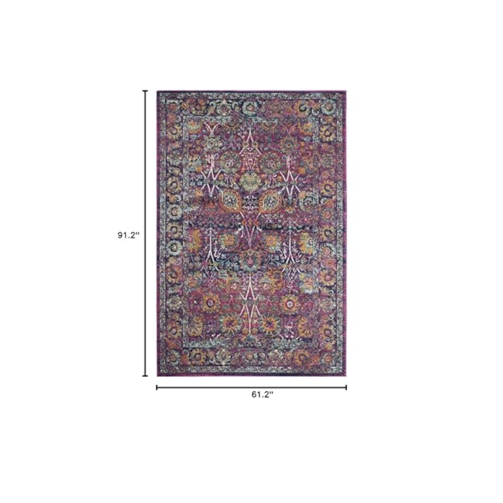 GRANADA, FUCHSIA / MULTI, 5'-1" X 7'-6", Area Rug. Picture 2