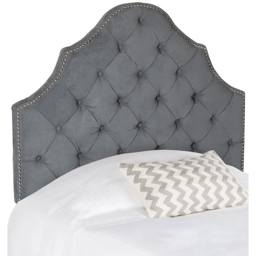 AREBELLE  GREY TUFTED HEADBOARD - SILVER NAIL HEAD, MCR4034D. Picture 2