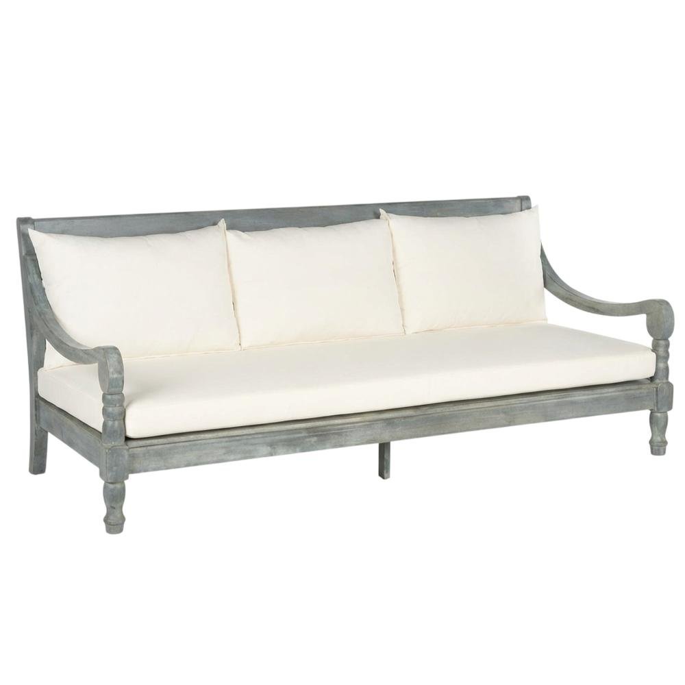 Outdoor Ash Grey Daybed With Polyester Upholstery And Galvanized Steel Frame. Picture 1