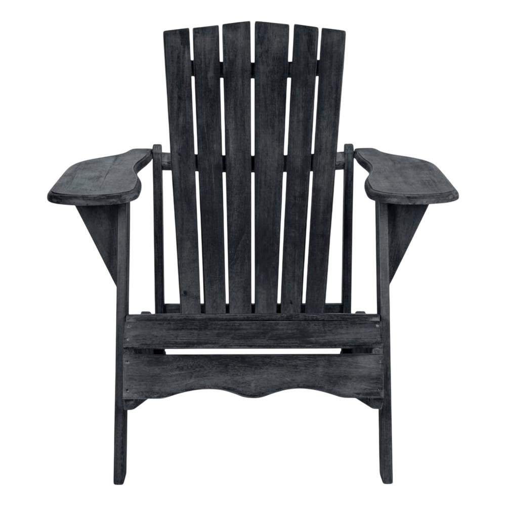 Dark Slate Grey Acacia Adirondack Chair with Galvanized Steel Hardware. Picture 4