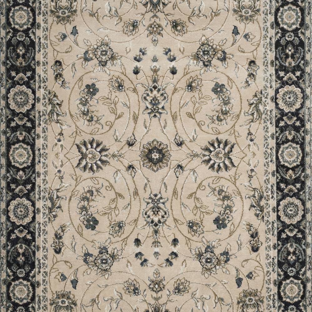 Light Beige and Anthracite Area Rug with Power Loomed Polypropylene. Picture 5