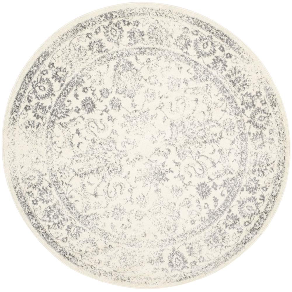 Adirondack, IVORY / SILVER, 6' X 6' Round, Area Rug, ADR109C-6R. Picture 1