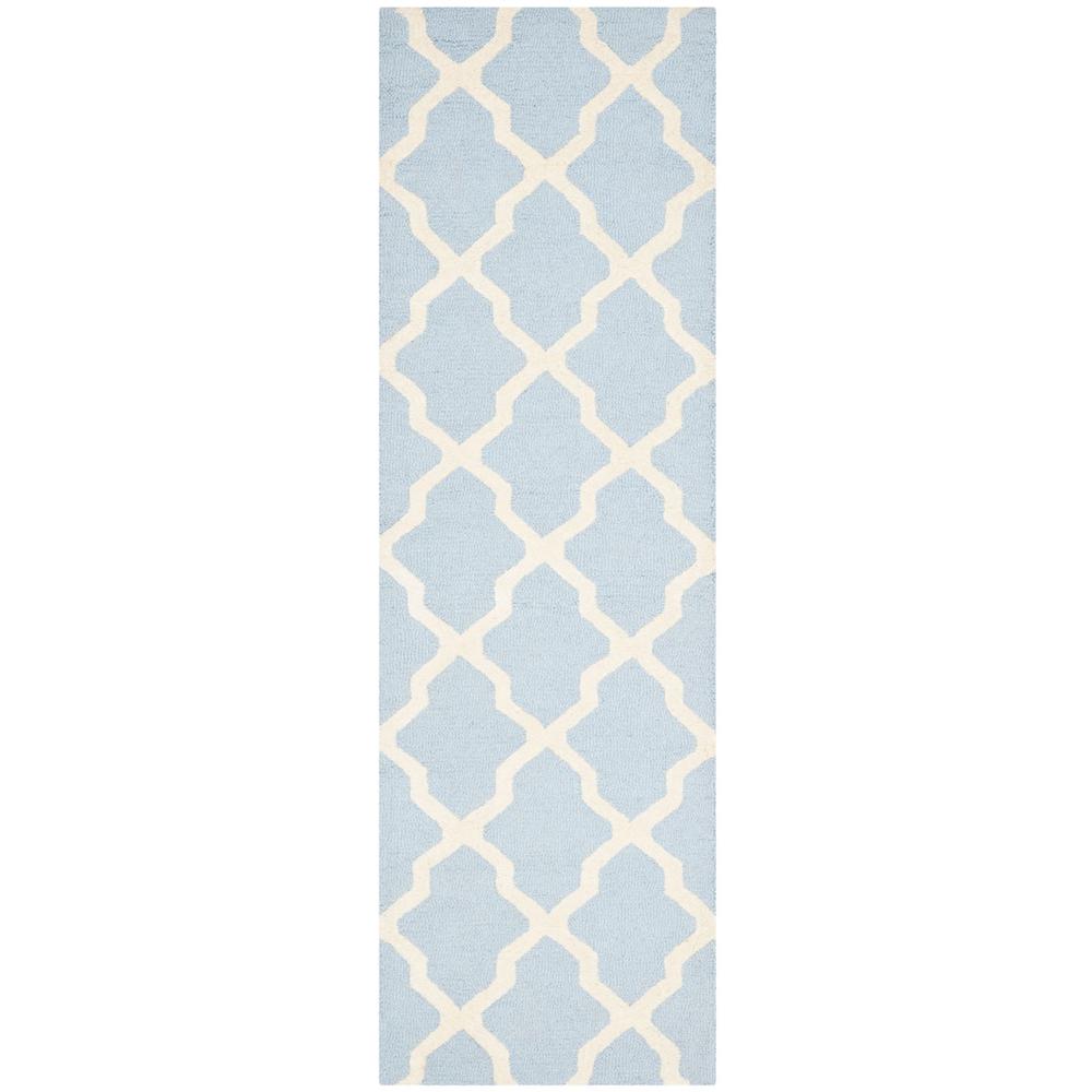 CAMBRIDGE, LIGHT BLUE / IVORY, 2'-6" X 20', Area Rug, CAM121A-220. Picture 1