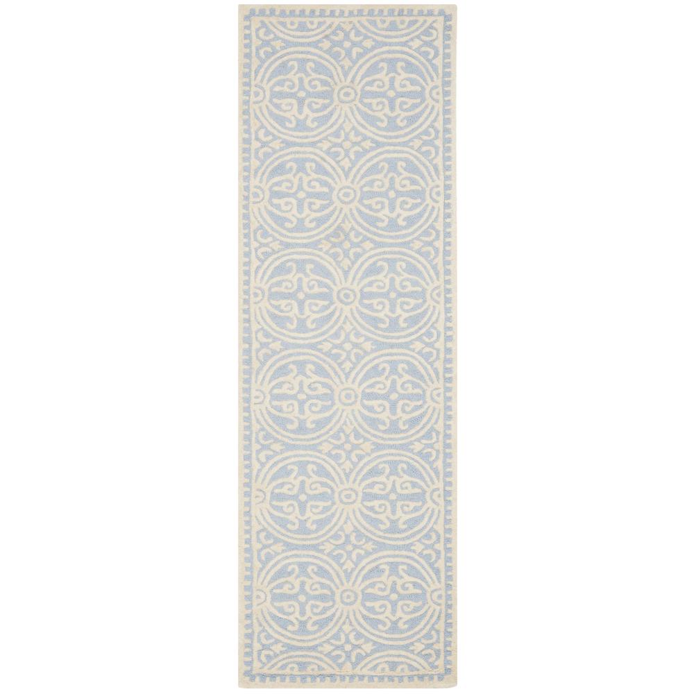 CAMBRIDGE, LIGHT BLUE / IVORY, 2'-6" X 20', Area Rug, CAM123A-220. Picture 1