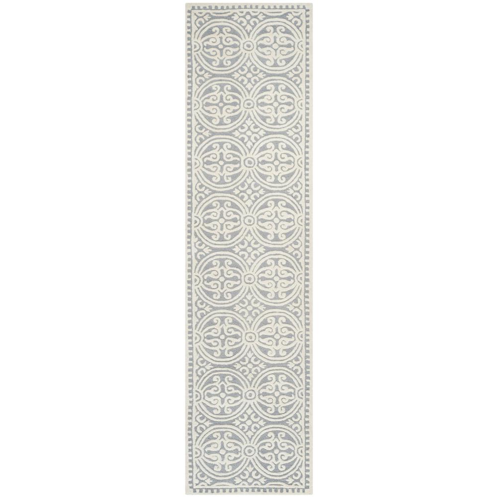 CAMBRIDGE, SILVER / IVORY, 2'-6" X 16', Area Rug, CAM123D-216. Picture 1