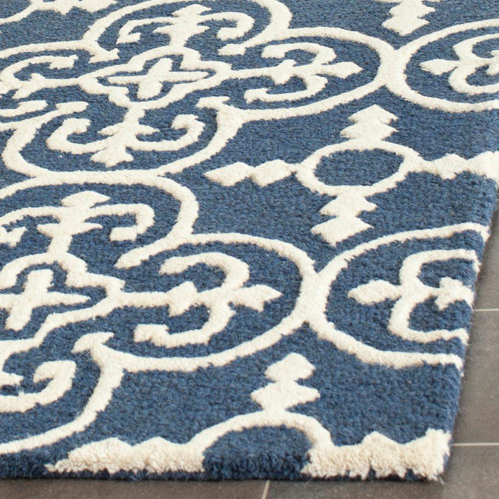 CAMBRIDGE, NAVY / IVORY, 2'-6" X 20', Area Rug, CAM133G-220. Picture 1