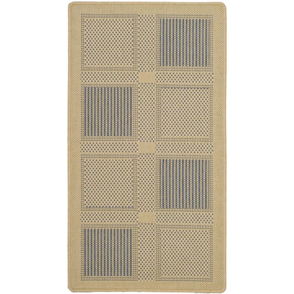COURTYARD, NATURAL / BLUE, 6'-7" X 9'-6", Area Rug, CY1928-3101-6. Picture 1
