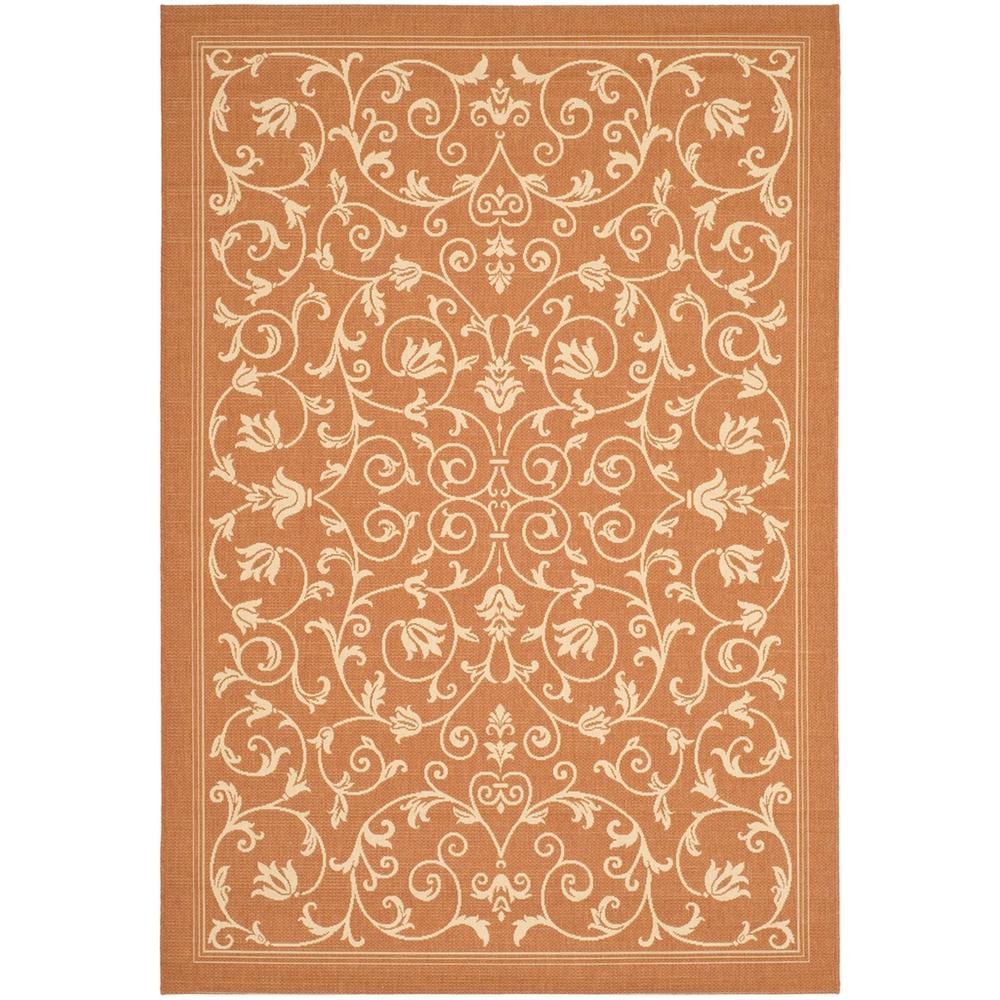 COURTYARD, TERRACOTTA / NATURAL, 5'-3" X 7'-7", Area Rug, CY2098-3202-5. Picture 1