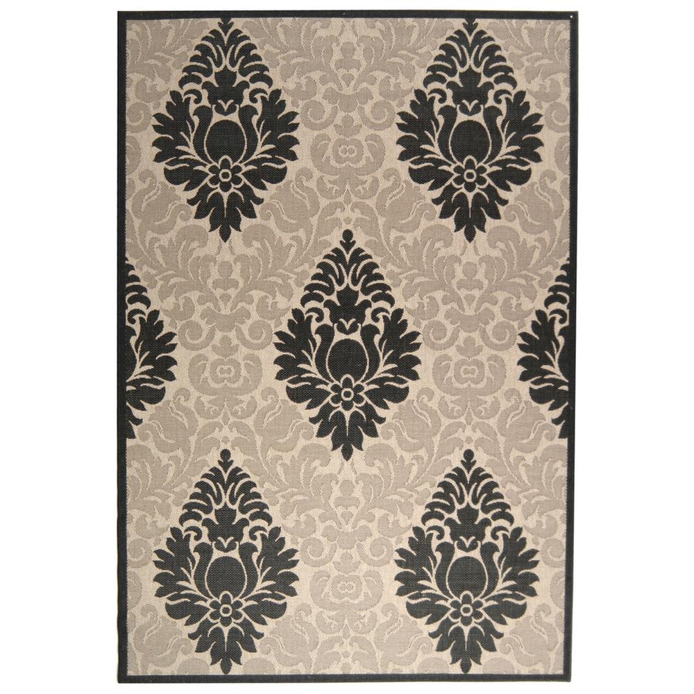COURTYARD, SAND / BLACK, 5'-3" X 5'-3" Round, Area Rug, CY2714-3901-5R. Picture 1