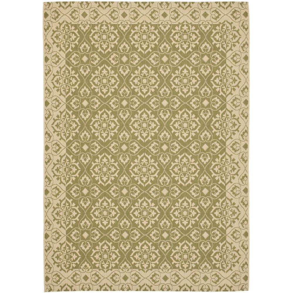 COURTYARD, GREEN / CREME, 6'-7" X 9'-6", Area Rug, CY6550-24-6. Picture 1