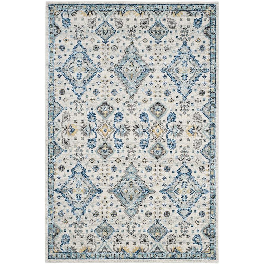 EVOKE, IVORY / LIGHT BLUE, 6'-7" X 9', Area Rug, EVK224C-6. Picture 1