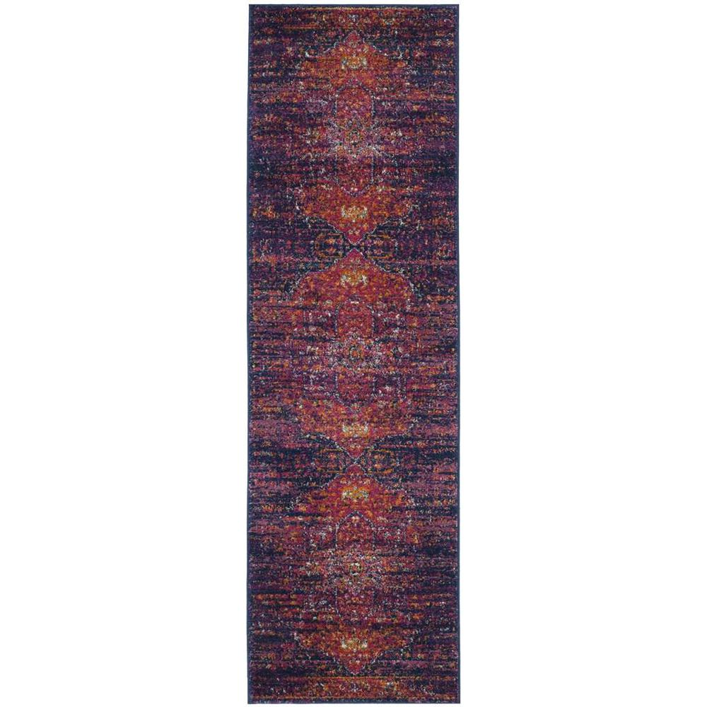 EVOKE, BLUE / FUCHSIA, 2'-2" X 21', Area Rug. Picture 1