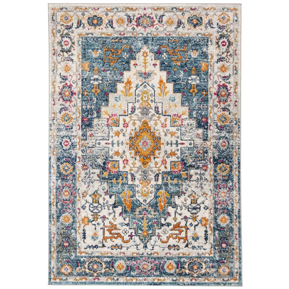 MADISON, TURQUOISE / IVORY, 6'-7" X 6'-7" Round, Area Rug. Picture 1