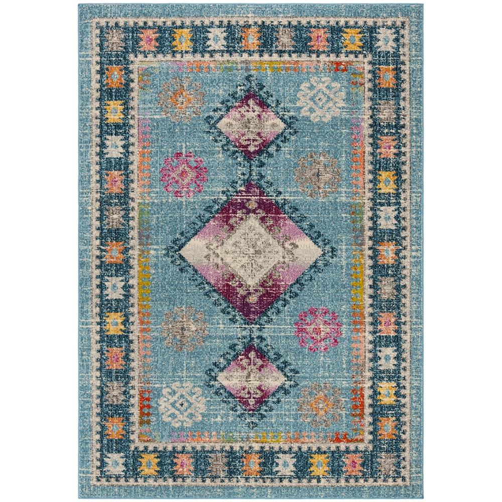 MADISON 300, LIGHT BLUE / FUCHSIA, 6'-7" X 6'-7" Square, Area Rug, MAD305M-7SQ. Picture 1