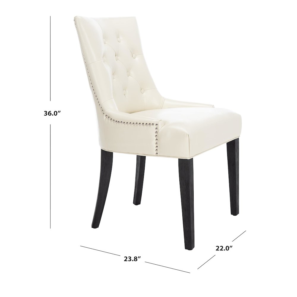 ABBY 19''H TUFTED SIDE CHAIRS (SET OF 2) - SILVER NAIL HEADS, MCR4701B-SET2. Picture 3