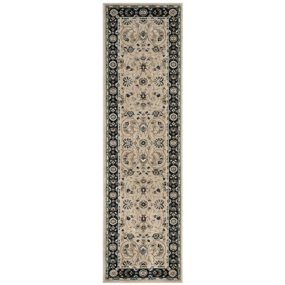 Light Beige / Anthracite Area Rug with Power Loomed Polypropylene Construction. Picture 4