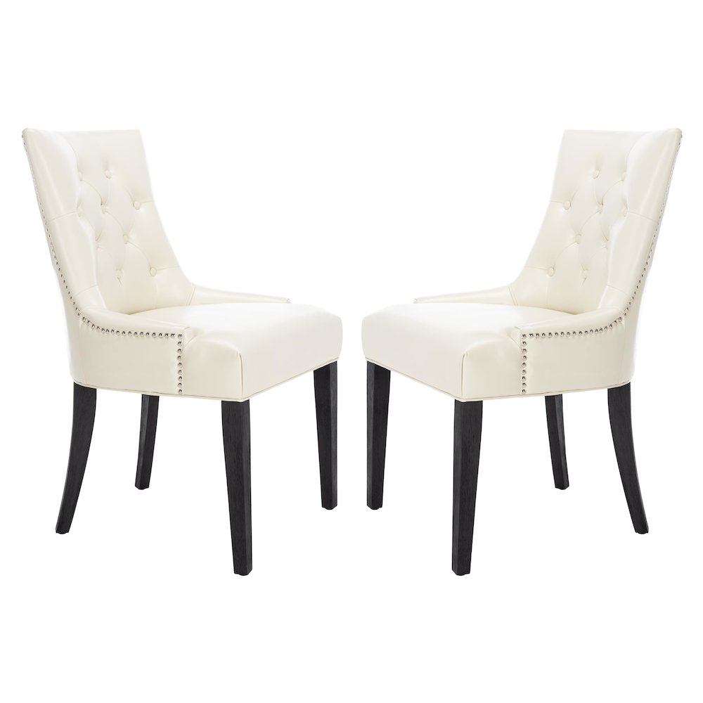 ABBY 19''H TUFTED SIDE CHAIRS (SET OF 2) - SILVER NAIL HEADS, MCR4701B-SET2. Picture 1