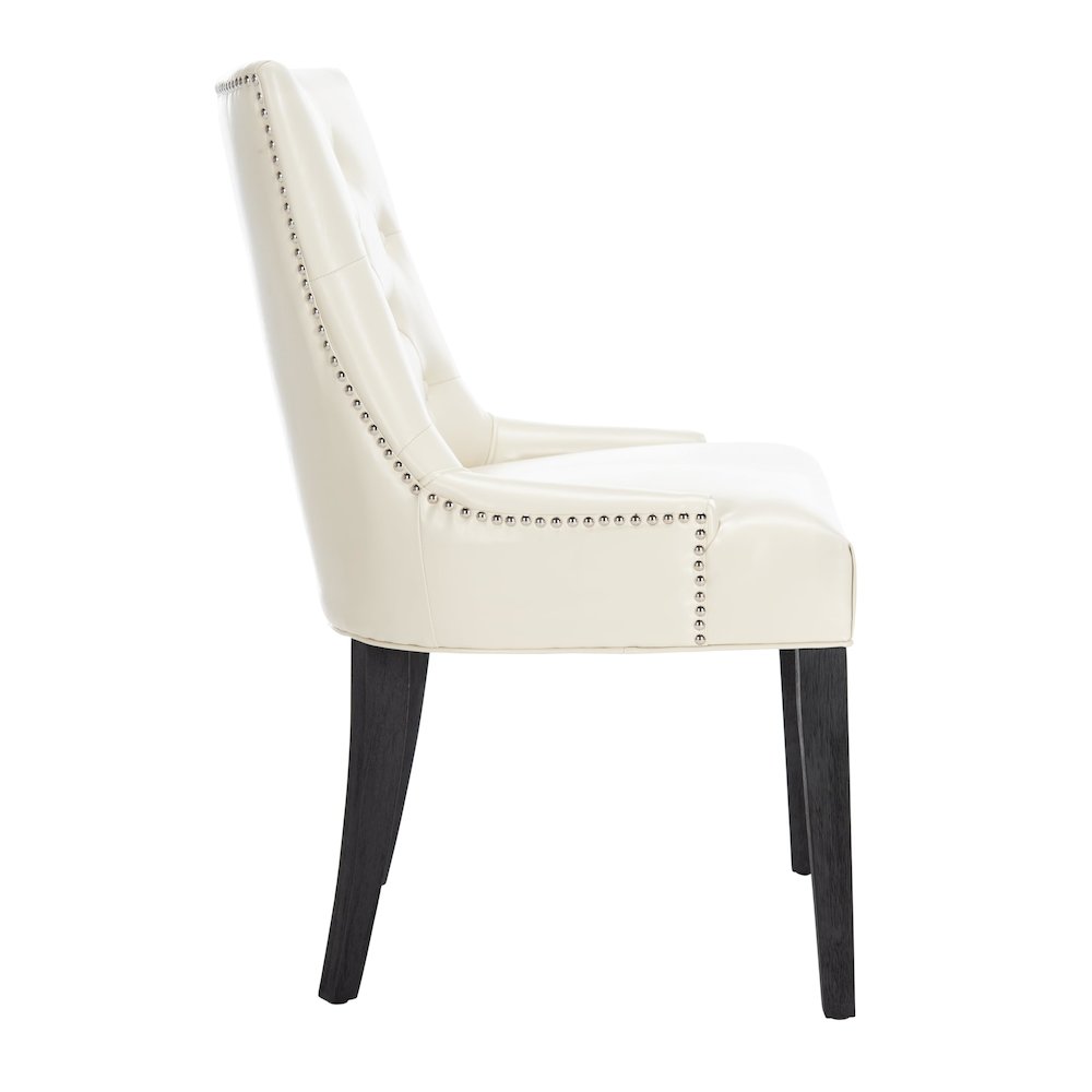 ABBY 19''H TUFTED SIDE CHAIRS (SET OF 2) - SILVER NAIL HEADS, MCR4701B-SET2. Picture 5