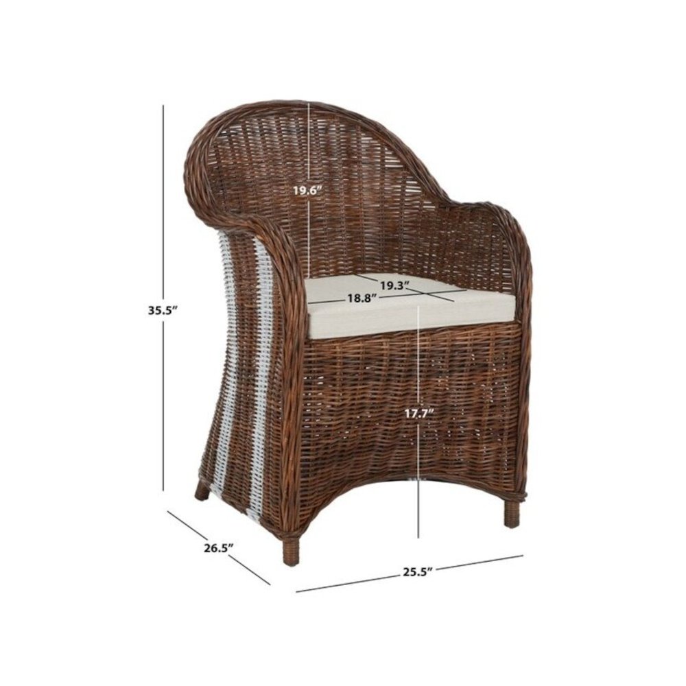 HEMI STRIPED WICKER CLUB CHAIR. Picture 2