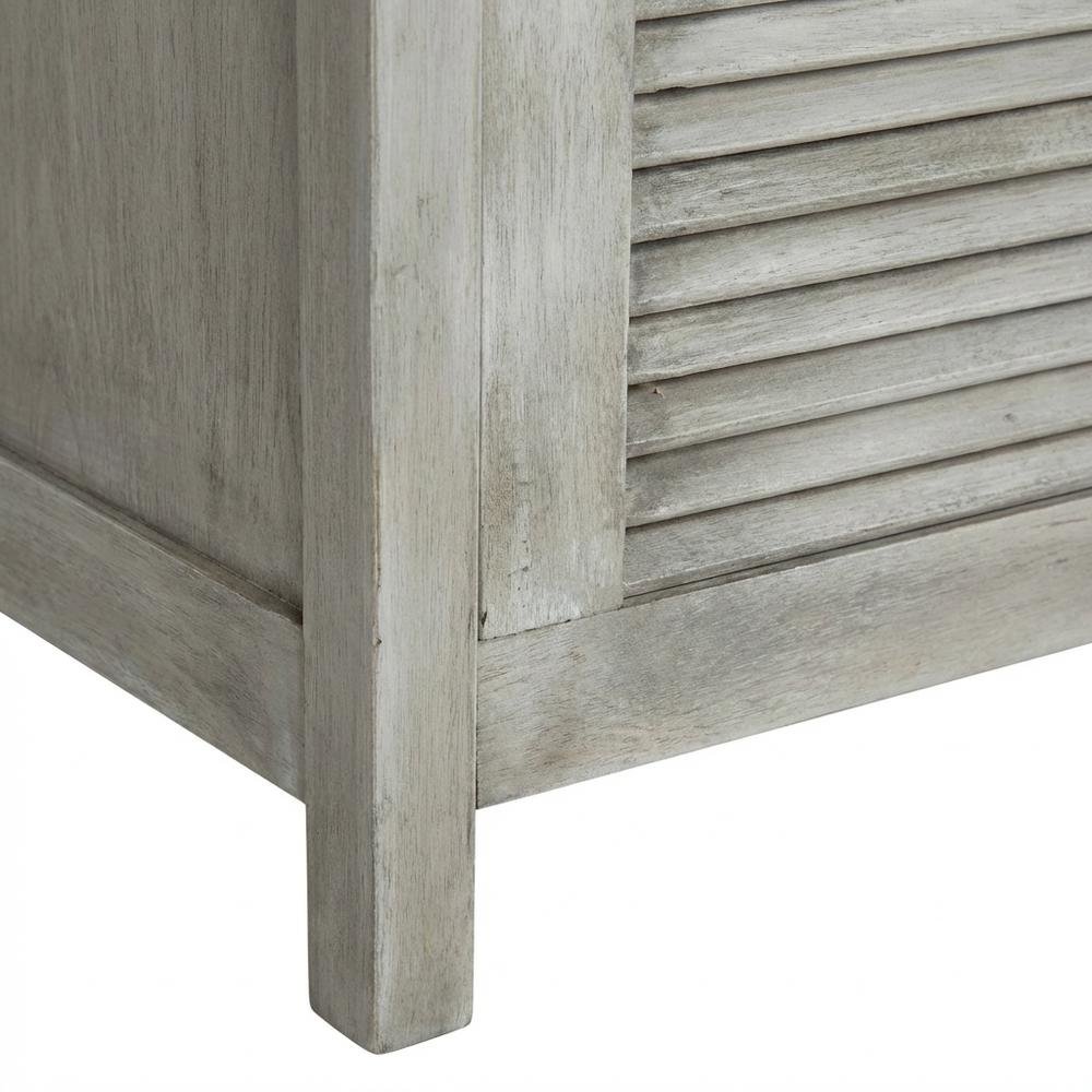 Outdoor Storage Bench In Grey Acacia With Galvanized Steel Frame. Picture 6
