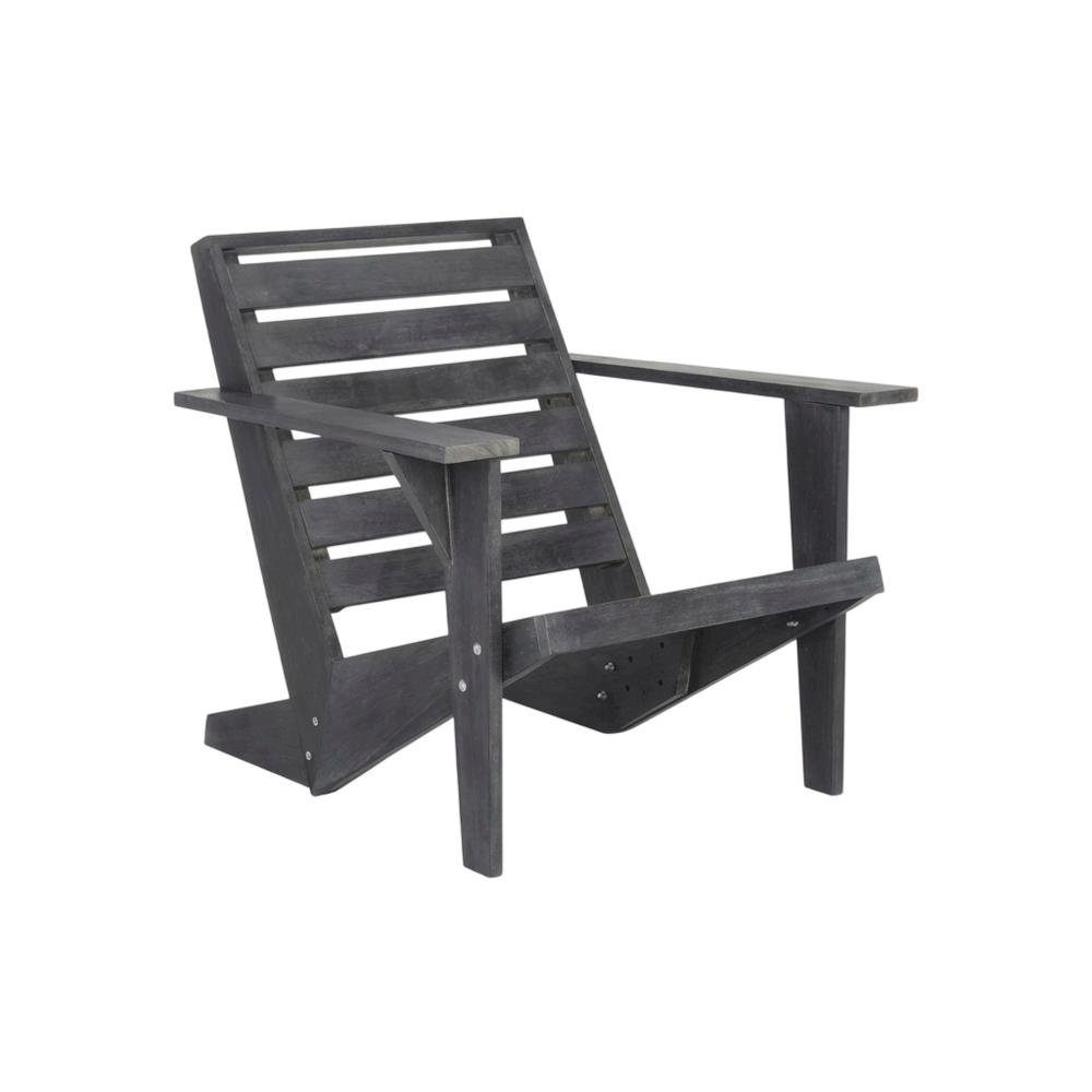 Dark Slate Grey Acacia Adirondack Chair with Stain Finish, Comfortable Seating. Picture 1