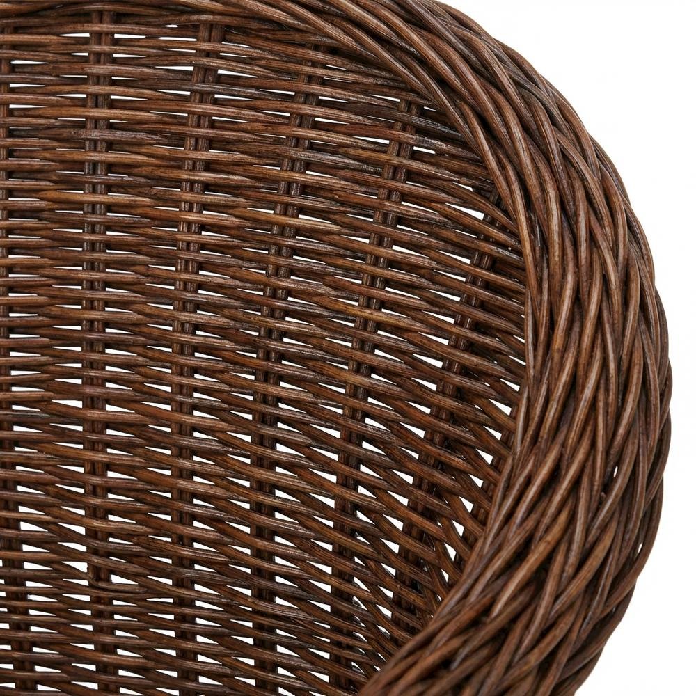 Wicker Club Chair In White With Rattan Frame And Cotton Upholstery. Picture 5