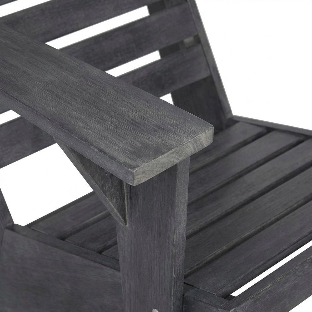 Dark Slate Grey Acacia Adirondack Chair with Stain Finish, Comfortable Seating. Picture 5