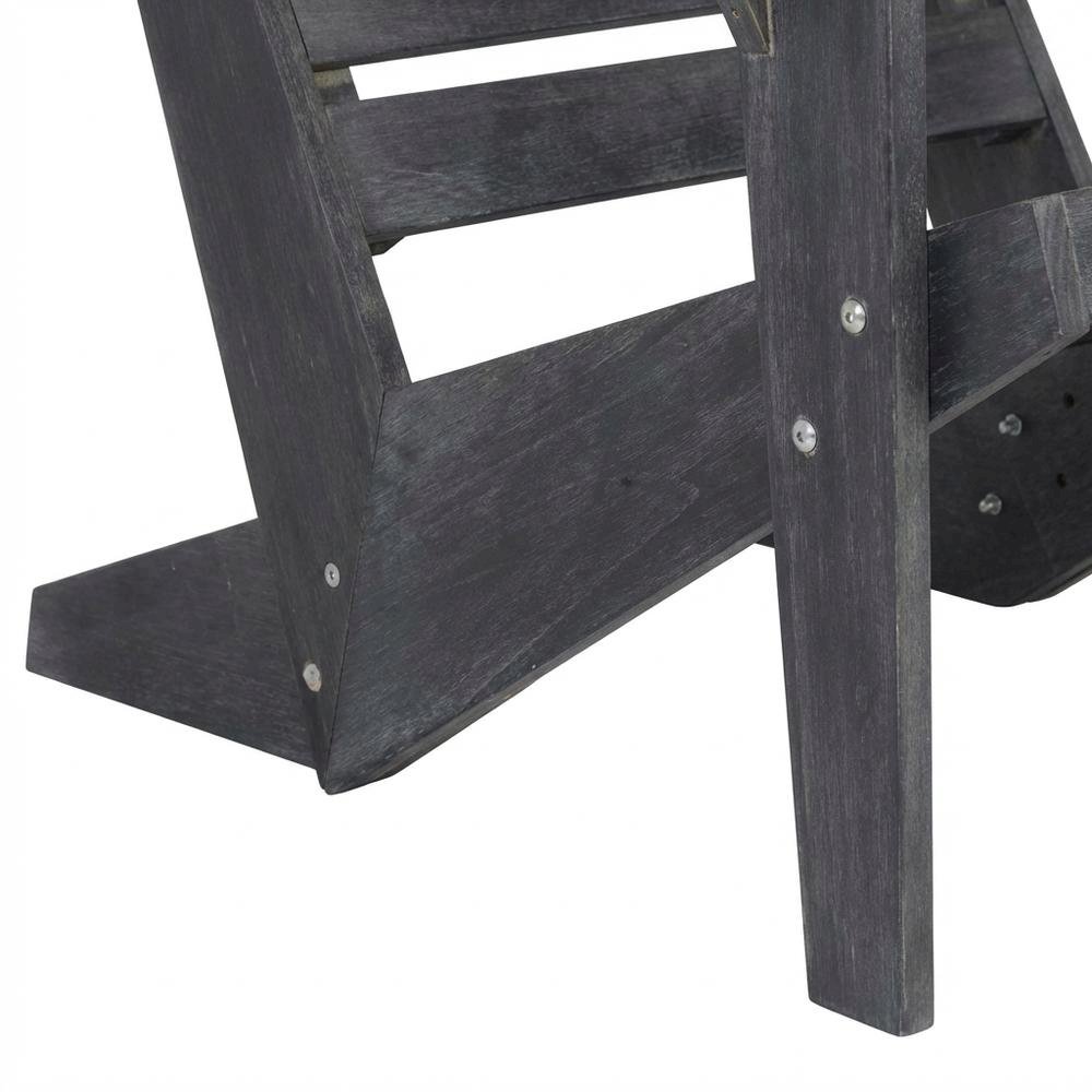 Dark Slate Grey Acacia Adirondack Chair with Stain Finish, Comfortable Seating. Picture 6