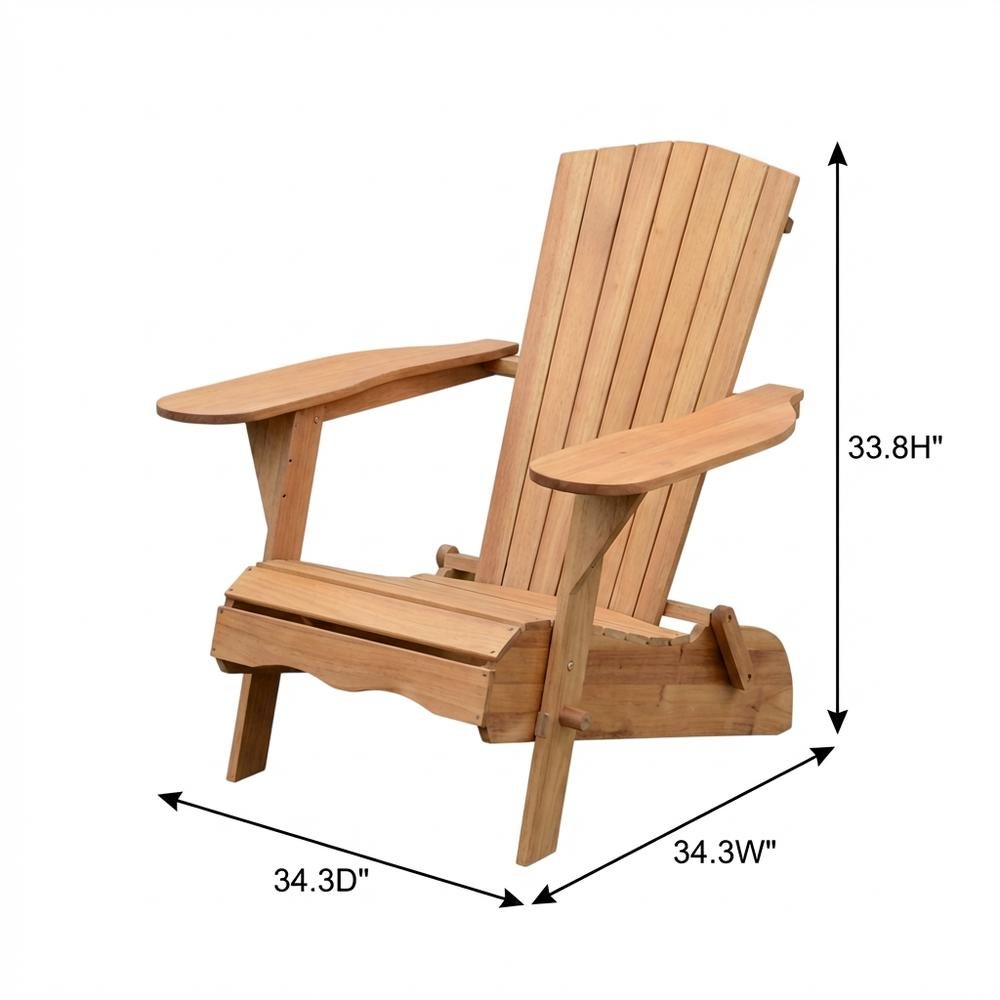 Outdoor Eucalyptus Wood Adirondack Chairs Set Of 2 With Silver Metal Accents. Picture 7