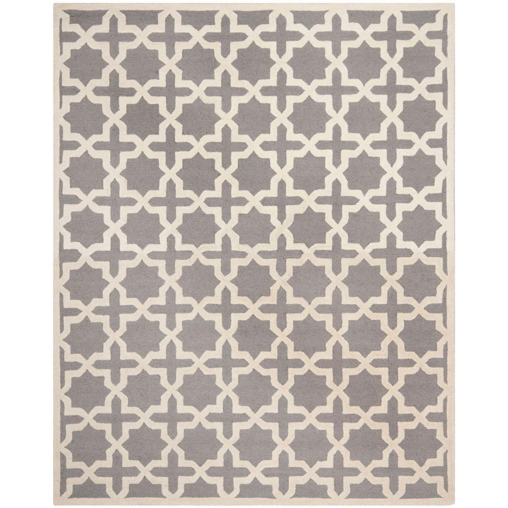 CAMBRIDGE, SILVER / IVORY, 7'-6" X 9'-6", Area Rug, CAM125D-810. Picture 1