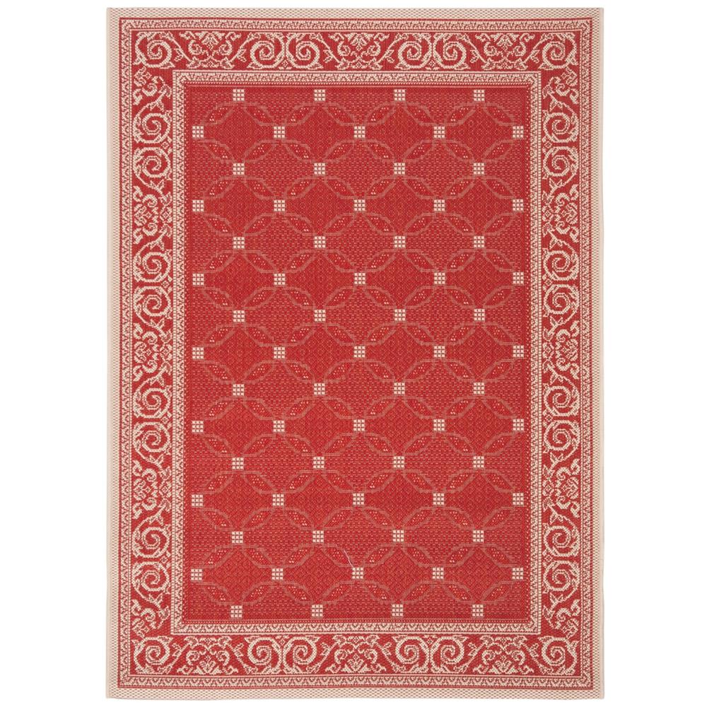 COURTYARD, RED / NATURAL, 5'-3" X 5'-3" Round, Area Rug, CY1502-3707-5R. Picture 1