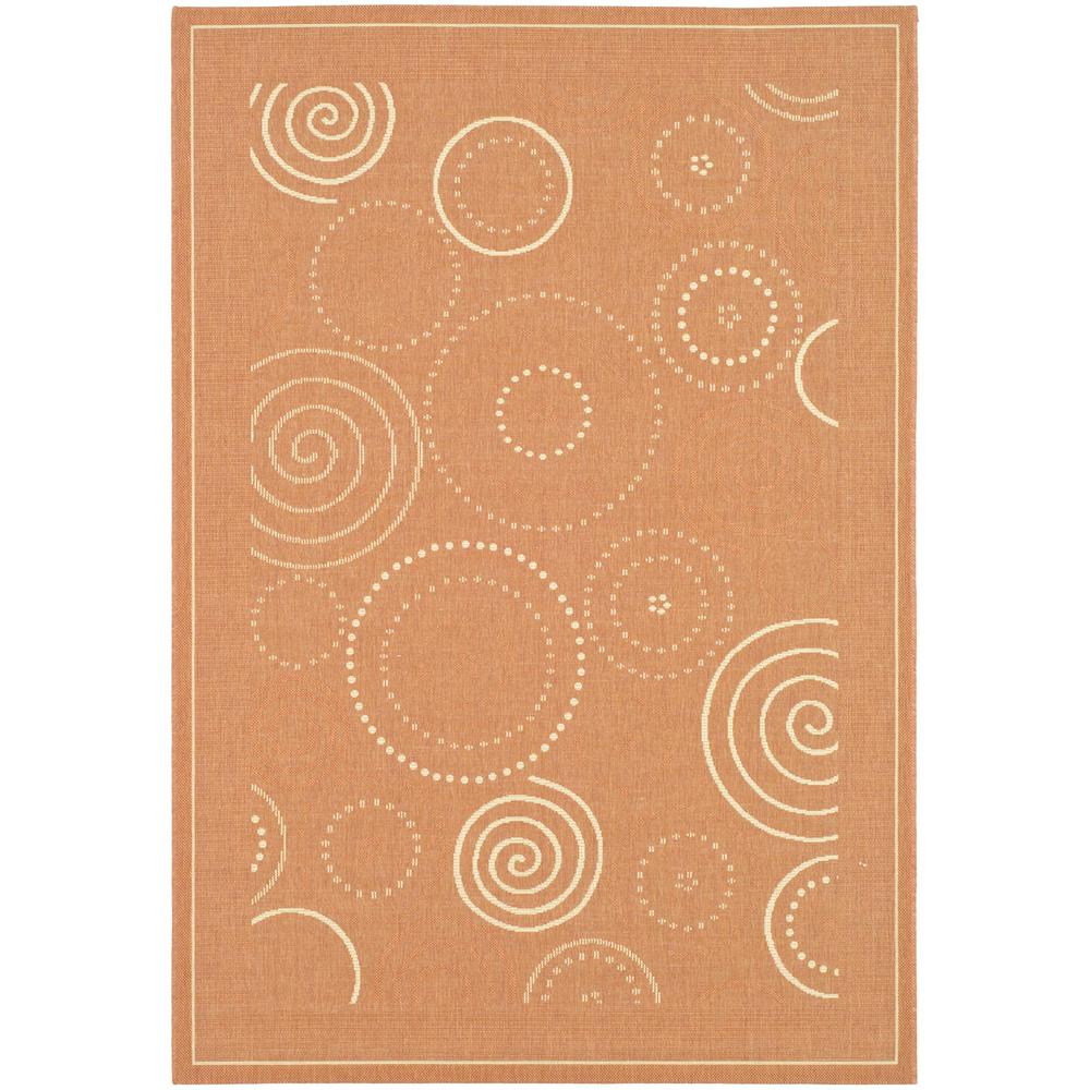 COURTYARD, TERRACOTTA / NATURAL, 6'-7" X 9'-6", Area Rug, CY1906-3202-6. Picture 1