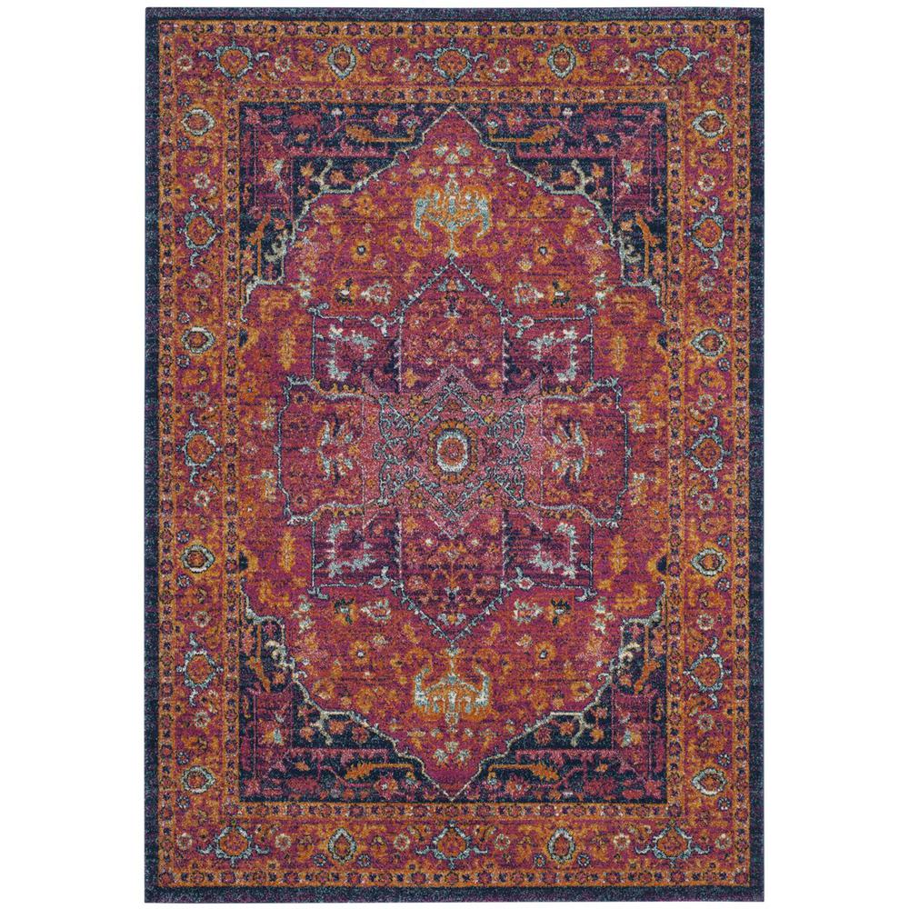 EVOKE, FUCHSIA / ORANGE, 6'-7" X 6'-7" Round, Area Rug. Picture 1