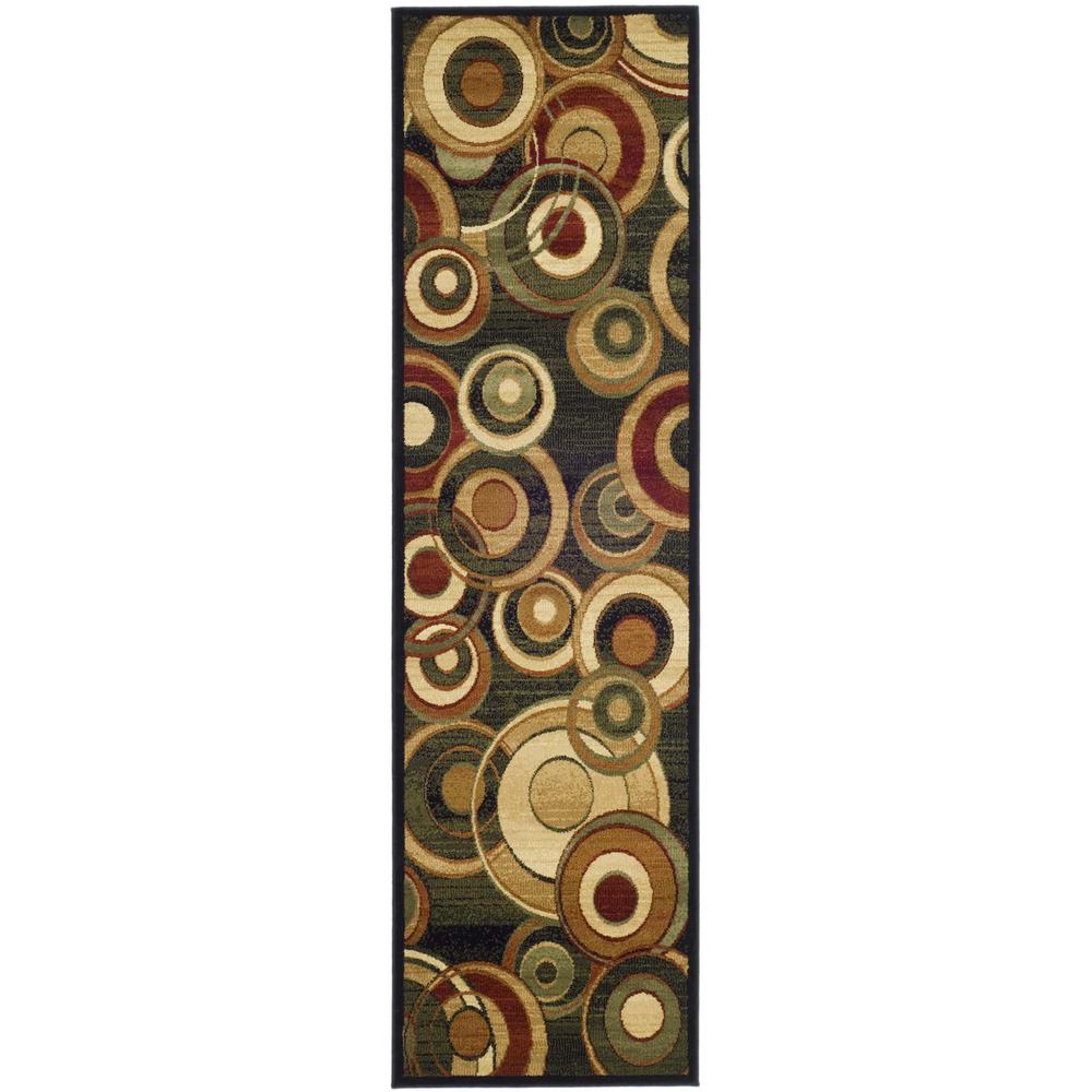 LYNDHURST, BLACK / MULTI, 2'-3" X 8', Area Rug, LNH225B-28. Picture 1