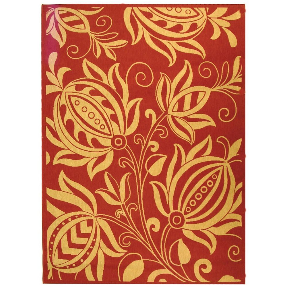 COURTYARD, RED / NATURAL, 2'-3" X 12', Area Rug, CY2961-3707-212. Picture 1