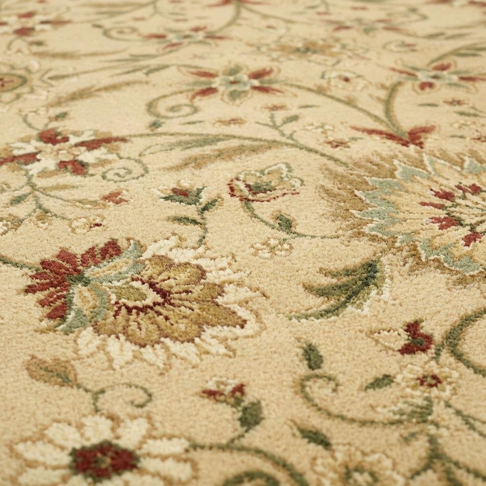 Beige Ivory Area Rug with Power Loomed Polypropylene Pile and Jute Backing. Picture 5
