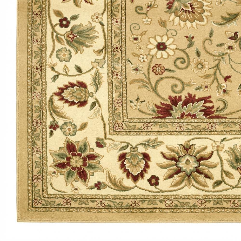 Beige Ivory Area Rug with Power Loomed Polypropylene Pile and Jute Backing. Picture 6
