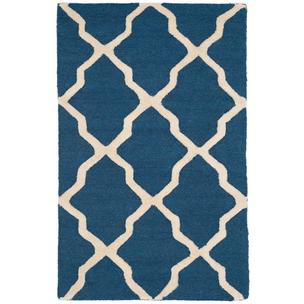 CAMBRIDGE, NAVY BLUE / IVORY, 2'-6" X 4', Area Rug, CAM121G-24. Picture 1