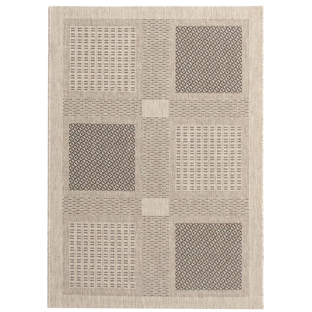 COURTYARD, SAND / BLACK, 6'-7" X 6'-7" Round, Area Rug, CY1928-3901-7R. Picture 1