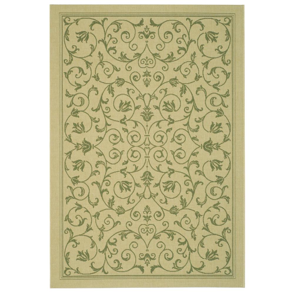 COURTYARD, NATURAL / OLIVE, 6'-7" X 9'-6", Area Rug, CY2098-1E01-6. Picture 1
