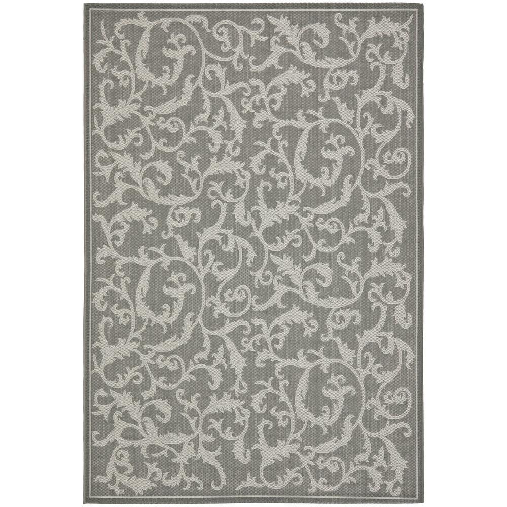 COURTYARD, ANTHRACITE / LIGHT GREY, 6'-7" X 6'-7" Round, Area Rug. Picture 1