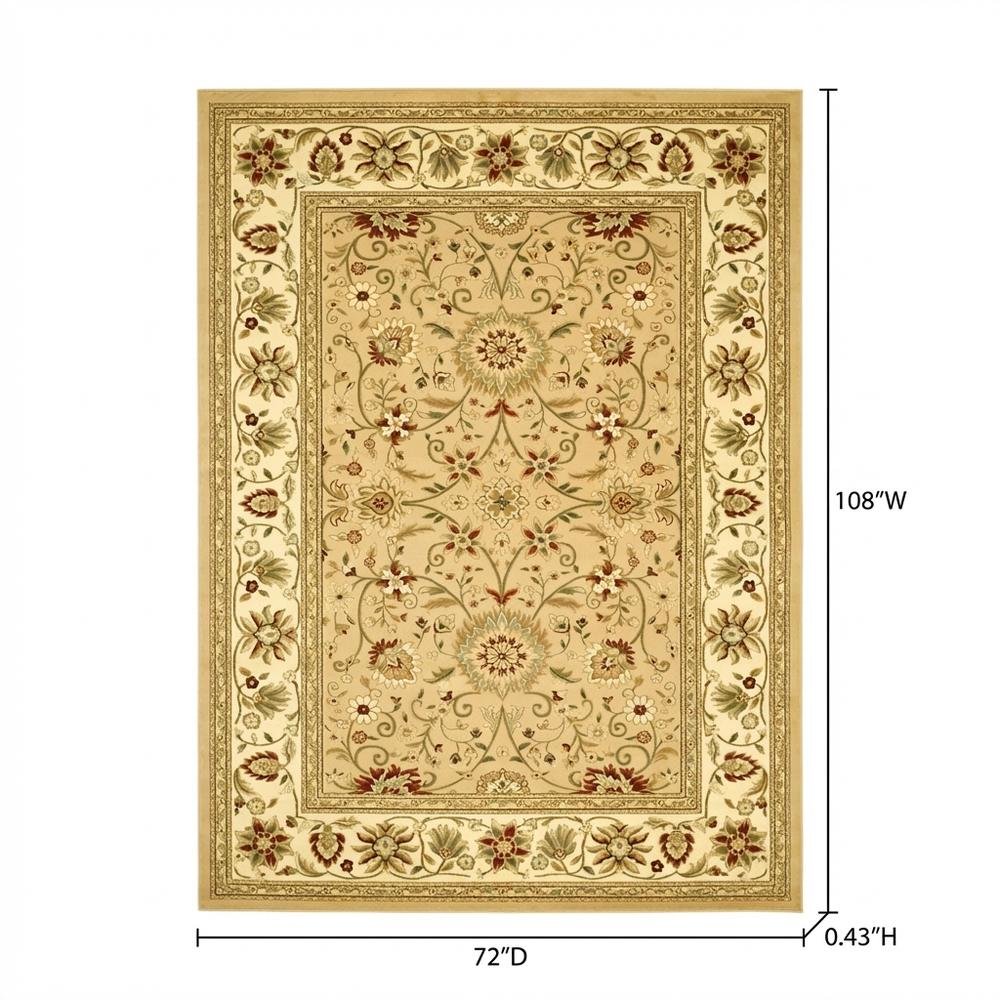 Beige Ivory Area Rug with Power Loomed Polypropylene Pile and Jute Backing. Picture 7