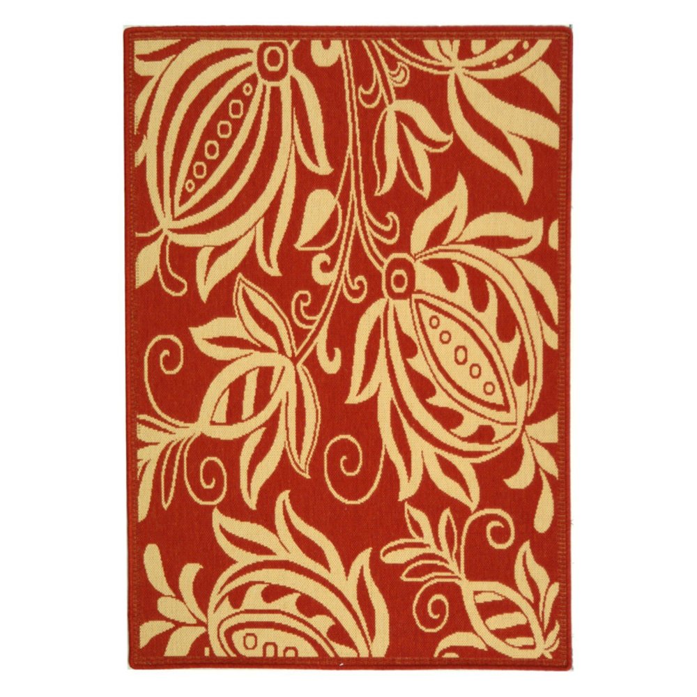 COURTYARD, RED / NATURAL, 5'-3" X 5'-3" Round, Area Rug, CY2961-3707-5R. Picture 4